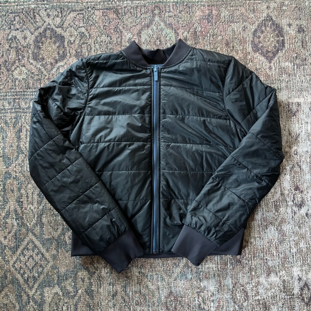 Lululemon Non-Stop Bomber *Reversible Iron Blue  Black Sz 8 EUC, $148 PrimaLoft - Picture 4 of 8